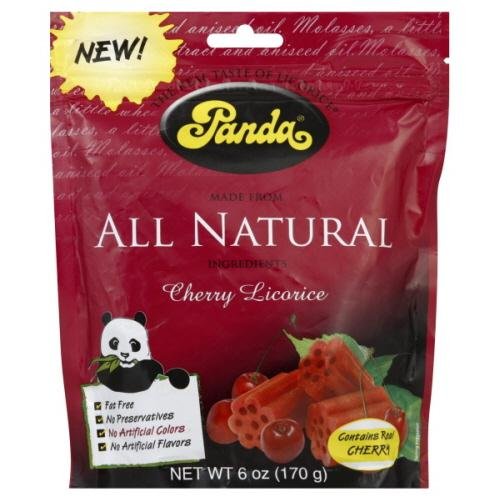 Panda Licorice, Cherry Chews, 6 ounce Bags (Pack of 12) logo