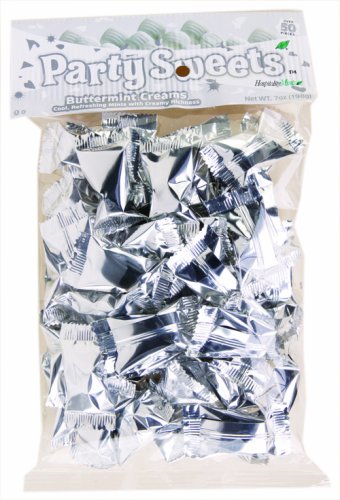 Party Sweets By Hospitality Mints Metallic Silver Buttermints, 7 ounce Bags (Pack of 6) logo