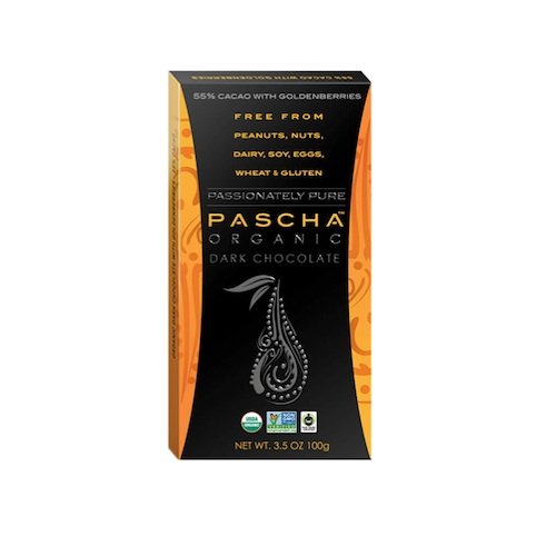 Pascha Organic Dark Chocolate With Goldenberries, 3.5 Ounce (Pack of 10) logo