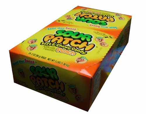 Peach Sour Patch Kids, Soft & Chewy Candy-peach, 2 Ounce Bags,(Pack of 24) logo