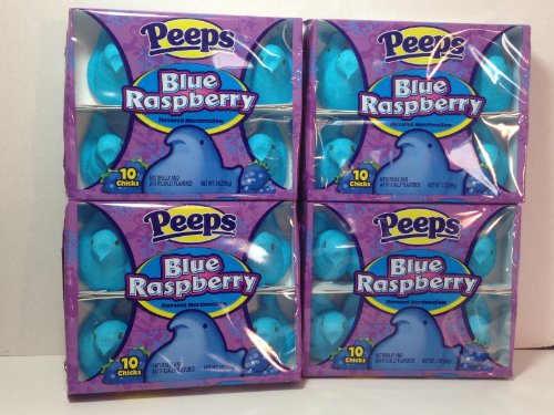 Peeps Chicks – Blue Raspberry Marshmallow Flavor – 10 Chicks, 4 Pack logo