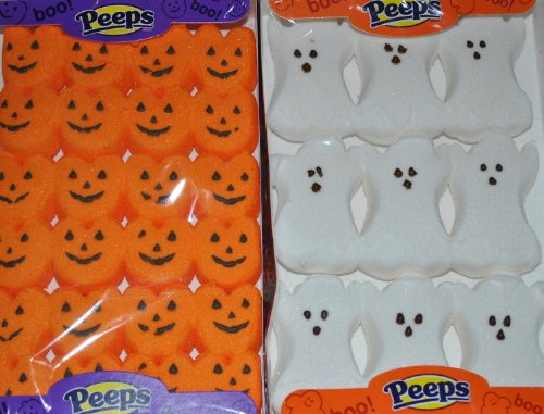 Peeps Halloween Pumpkin & Ghost Marshmallow Treats Value Pack of 4 (2 Ghost and 2 Pumpkin) logo