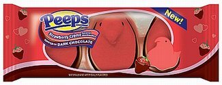 Peeps Strawberry Creme Marshmallow Dipped In Mik Chocolate logo