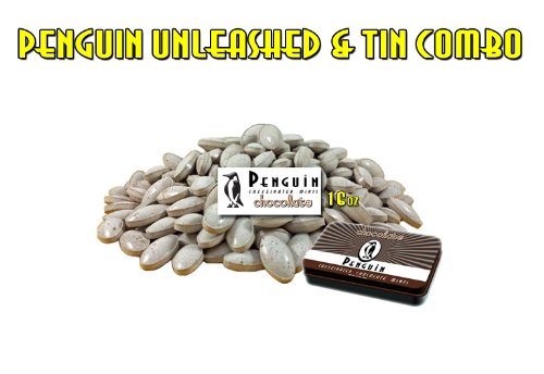 Penguin Caffeinated Chocolate Peppermints 16oz Bag and Tin Combo logo