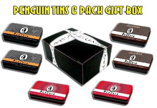 Penguin Caffeinated Mints 6 Tin Variety Gift Box logo