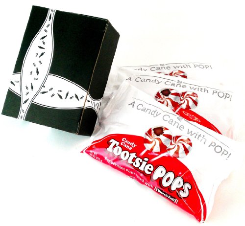 Peppermint Candy Cane Tootsie Pops, 3- 9.6oz Bags In Gift Box logo