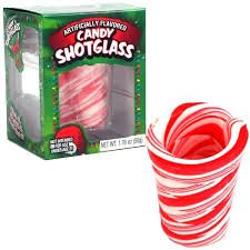 Peppermint Flavored Candy Cane Edible Shot Glass 1 Count logo