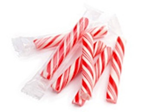 Peppermint Sticklettes Red & White Petite Candy Sticks 250 Piece Box logo