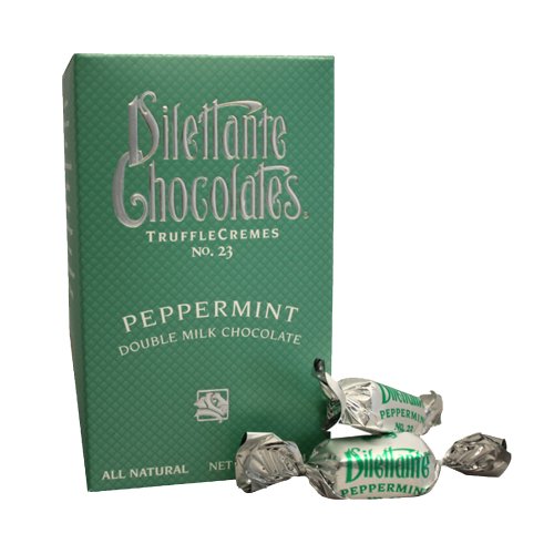 Peppermint Truffle Cremes In Double Milk Chocolate – 10oz Gift Box – By Dilettante (3 Pack) logo