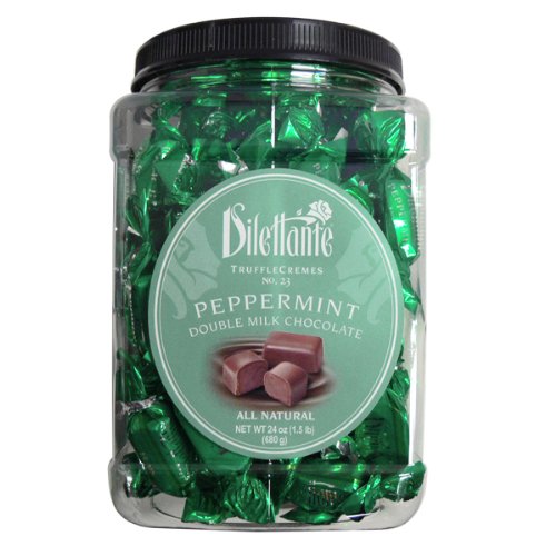 Peppermint Truffle Cremes In Double Milk Chocolate- 24oz Jar – By Dilettante (2 Pack) logo