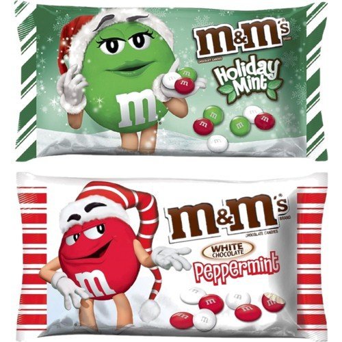 Peppermint White Chocolate M&M’s and Holiday Mint M&M’s Limited Edition (2 Pack) logo