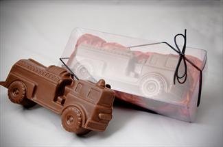 Perfect Valentine’s Day Gift Fire Engine Truck Gourmet Solid Milk Chocolate Gift For Children & Adults logo