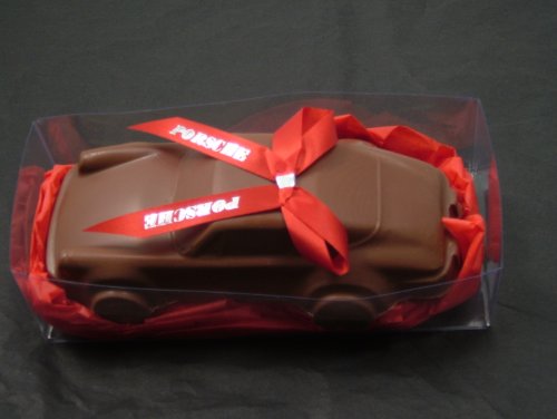 Perfect Valentine’s Day Gift Solid Gourmet Milk Chocolate Porsche Racing Sports Car In Gift Box logo
