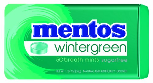 Perfetti Van Melle Mentos Sugar-free Breath Mints, Wintergreen, 1.27 Ounce (Pack of 12) logo