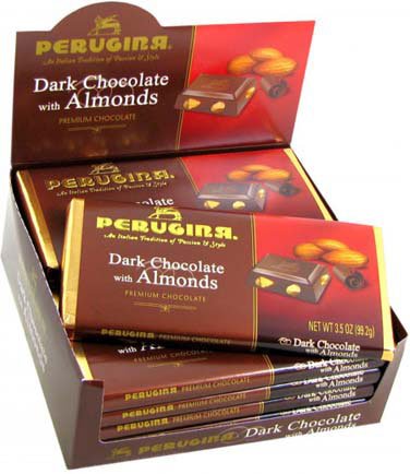 Perugina – Dark Chocolate & Almonds, 3.5 Oz, 12 Count Display Box logo