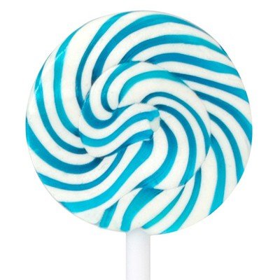 Petite Squiggly Pops Blue & White Lollipops 48 Count logo