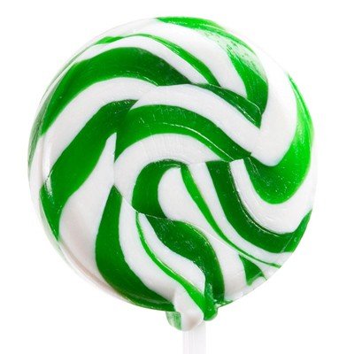 Petite Squiggly Pops Green & White Lollipops 48 Count logo