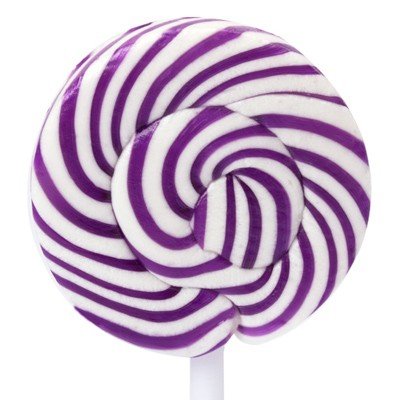 Petite Squiggly Pops Purple & White Swirled Lollipops 48 Count logo