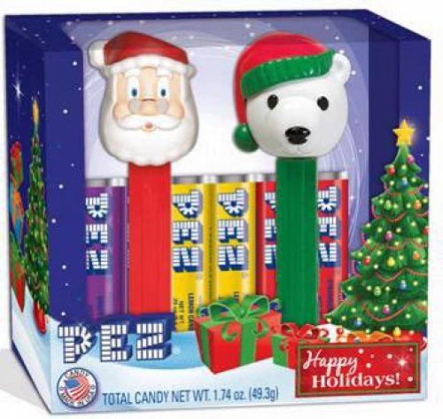 Pez 2013 happy Holidays! 2-pack Dispensers & Candy – Santa, Polar Bear logo
