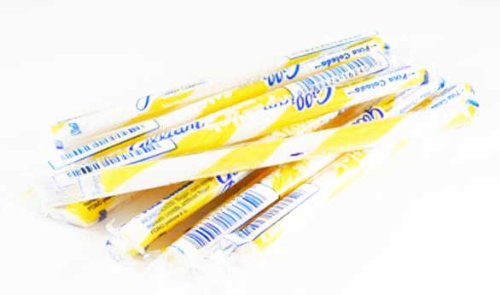 Pina Colada Yellow & White Old Fashioned Hard Candy Sticks: 10 Count (individually Wrapped) logo