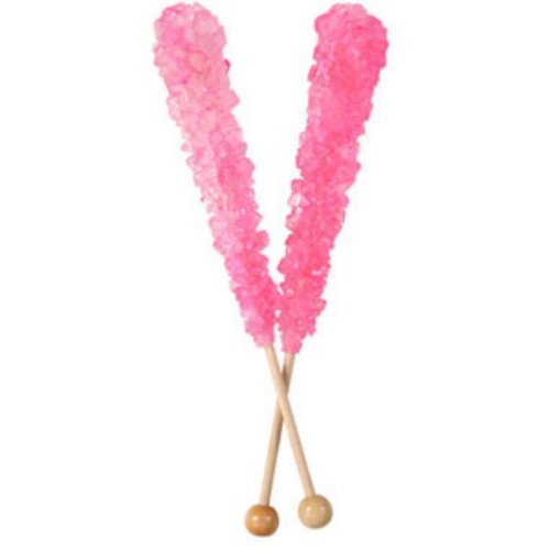 Pink Cherry Rock Candy Sticks (unwrapped) 60 Count logo