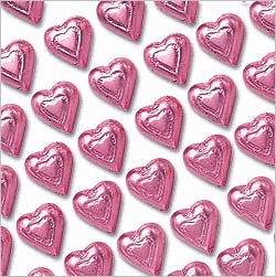 Pink Solid Foil Wrapped Milk Chocolate Hearts logo