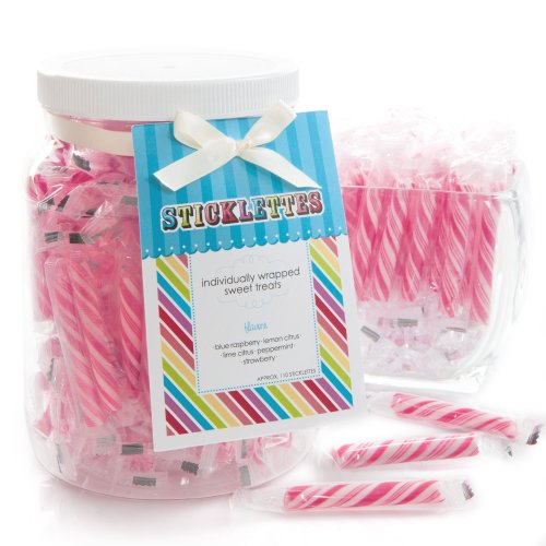 Pink Strawberry Sticklettes – Baby Shower & Birthday Party Candy – 110 Ct logo