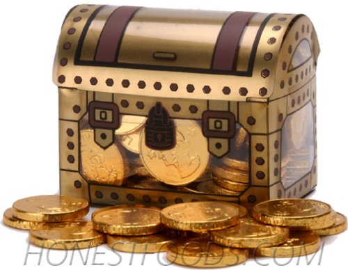 Pirate Treasure Chest Full Of Gold (chocolate Coins)! logo