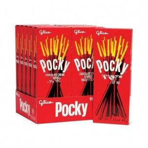 Pocky Chocolate Cookie Sticks 1.41 Ounces Pack 20 20 Count logo