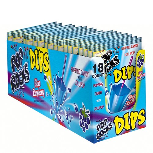 Pop Rocks Blue Raspberry Dip Candy, 0.63 Ounce — 18 Per Case. logo