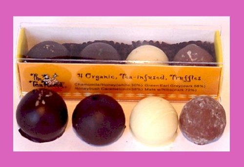 Premium Chocolate Truffles, 4 Piece Tube. Truffles Are Made Using Over 99% Organic Ingredients and Are Hormone & Gmo Free logo