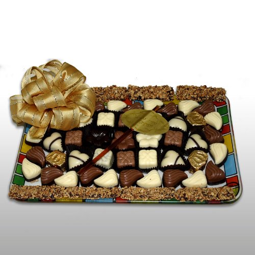 Prolonged, Rectangular Glass Tray Filled With Chocolates and Honey logo