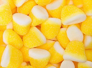 Pufflettes Gummy Bites Yellow and White 2.5 Lbs logo