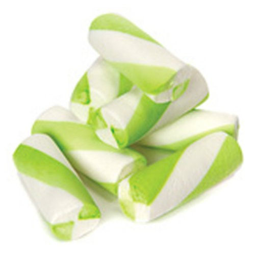 Puffy Poles Green & White Jumbo Marshmallow Twists 1lb Bag logo