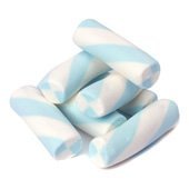 Puffy Poles Light Blue & White Jumbo Marshmallow Twists 2.2lb Bag logo