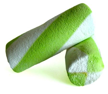 Puffy Poles Marshmellow Candy Green and White 2.2 Lbs logo