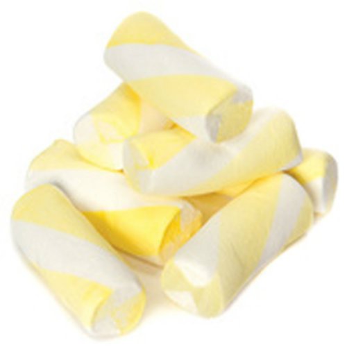 Puffy Poles Yellow & White Jumbo Marshmallow Twists 1lb Bag logo