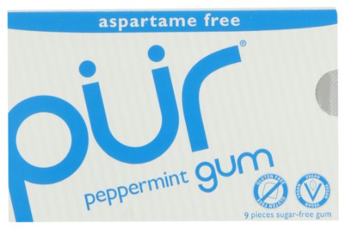 Pur Gum Peppermint Gum-aspartame Free, 9-count (Pack of 12) logo