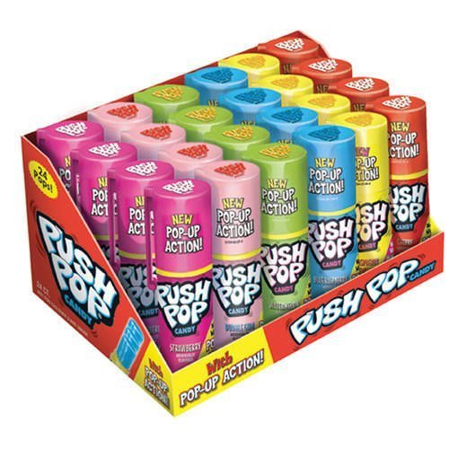 Push Pop Candy, Cotton Candy Bubble Gum Assorted Flavors – 24 Ct. logo