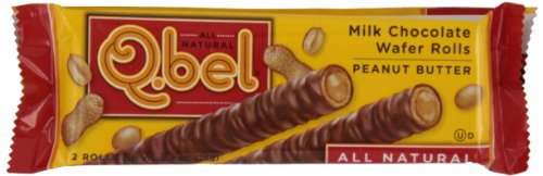 Q.Bel Peanut Butter Wafer Rolls, Milk Chocolate, 0.9 ounce Packages (Pack of 15) logo