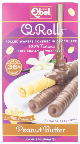 Q.Bel Q Rolls, Peanut Butter With Milk Chocolate (36% Cacao), 3.7 ounce Boxes (Pack of 6) logo