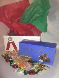Queen Anne Cordial Blueberries Milk Chocolate Christmas Candy Gift Pack logo