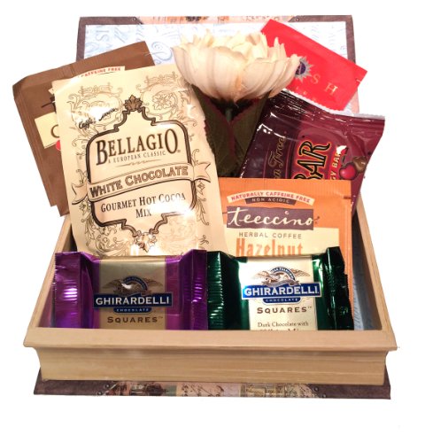 Rapunzel Gift Spa – Tea & Chocolate In A Silver Gray Paris Book Gift Box logo