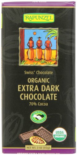 Rapunzel Pure Organic Extra Dark Chocolate 70%, 3 ounce Bars (Pack of 12) logo