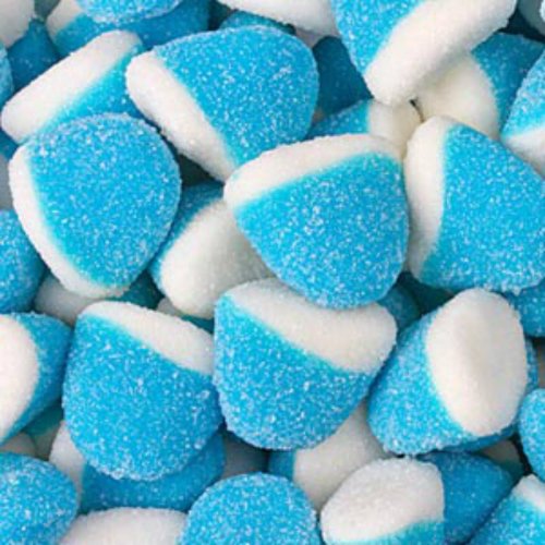 Raspberry Puffletes Blue & White Gummy Bites 1lb Bag logo