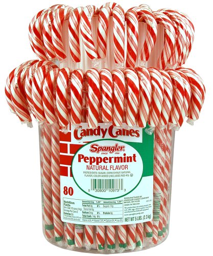 Red and White Peppermint Candy Canes – 1-80 Count Jar logo