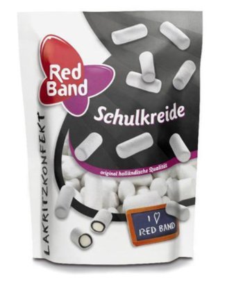 Red Band Schulkreide – School Chalk – Schul-kreide – Skolekridt White Sugar Licorice Bag 175gram 6.1 Oz logo
