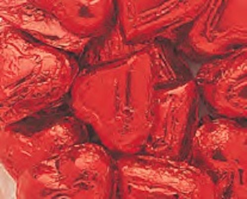 Red Foiled Milk Chocolate Hearts 1lb Bag logo