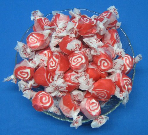 Red Licorice Swirl Flavored Taffy Town Salt Water Taffy 2 Pound logo