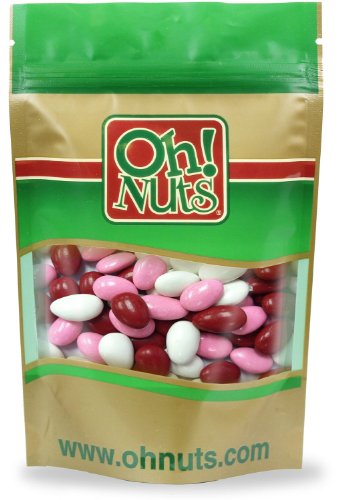 Red, Pink, White, Jordan Almonds 1 Pound Bag – Oh! Nuts logo